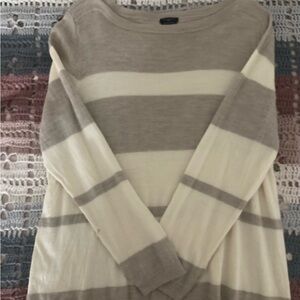 Talbots Beige and Cream Striped Sweater